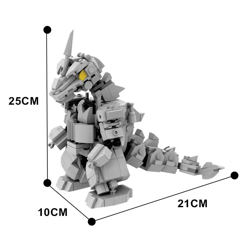 Mercancía de película Monster King, bloques de construcción mecánicos Godzillaed, versión MOC Q, modelo de ensamblaje de monstruo, rompecabezas, juguete para regalo para niños