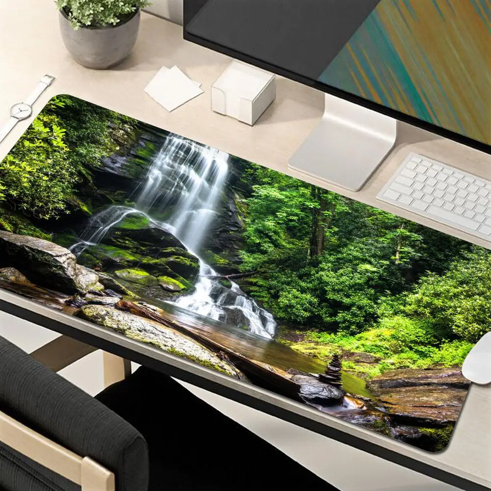 waterfall Mouse Pad XXL Non-slip MousePad Landscapes Minimalist Gaming Accessories Large Desk Mat Gamer Keyboard Palymats Carpet