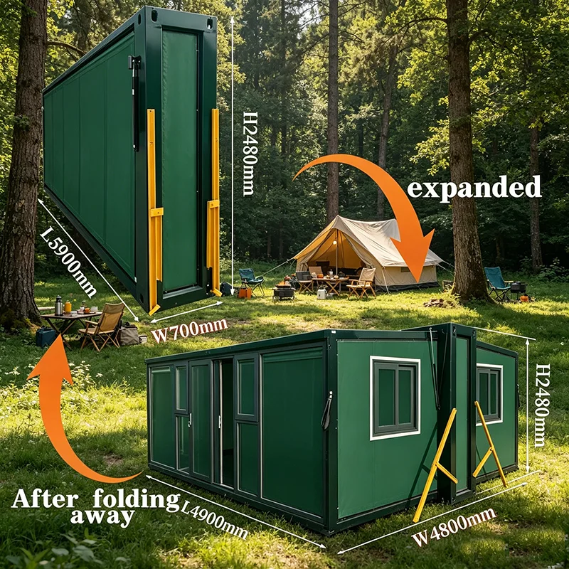 Stackable Foldable Container House Multi‑Unit Worker Quarters Fireproof Insulated Prefab Living Unit For Large Construction Camp