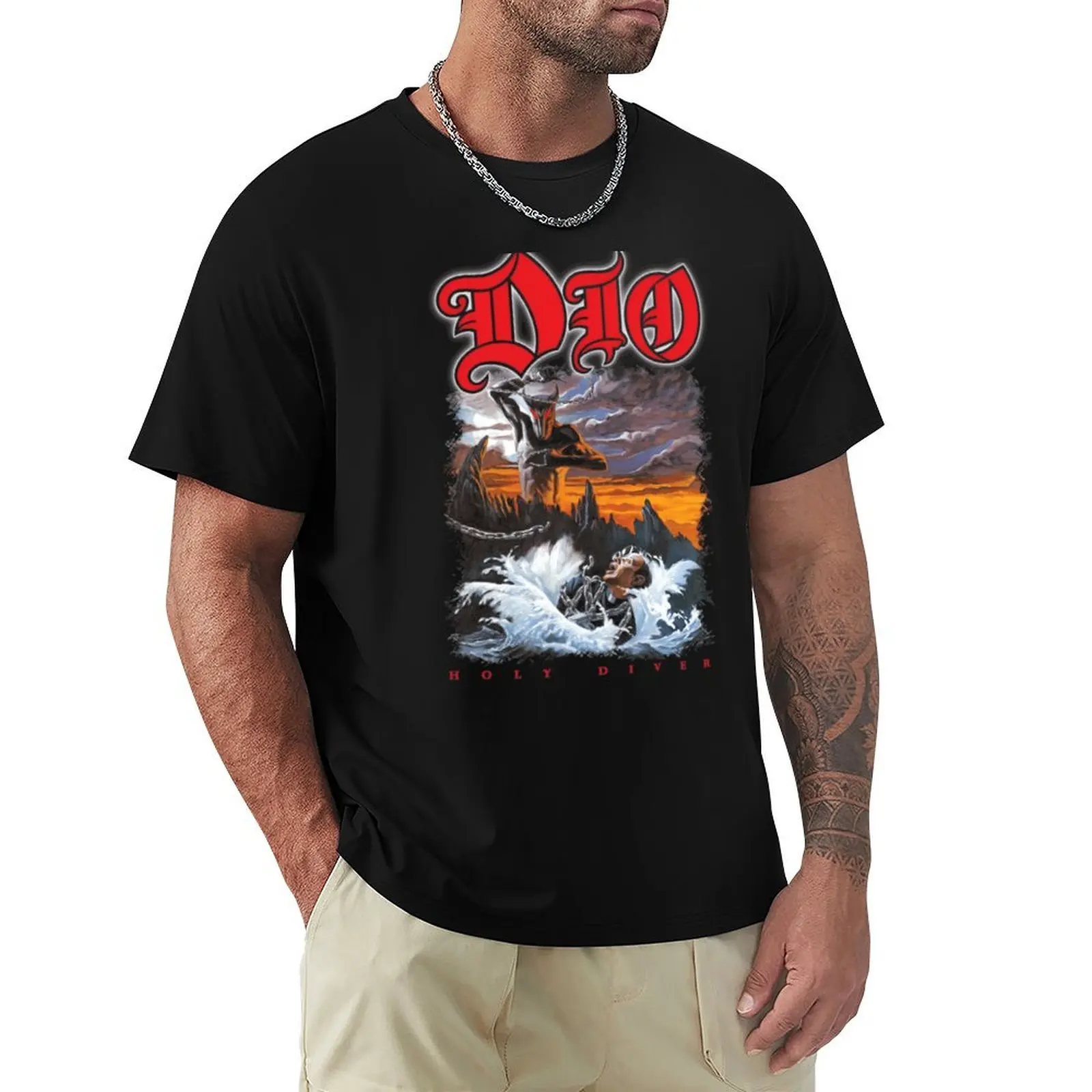 DIO BAND Stand Up And Shout T-Shirt man t shirt graphic T-Shirt