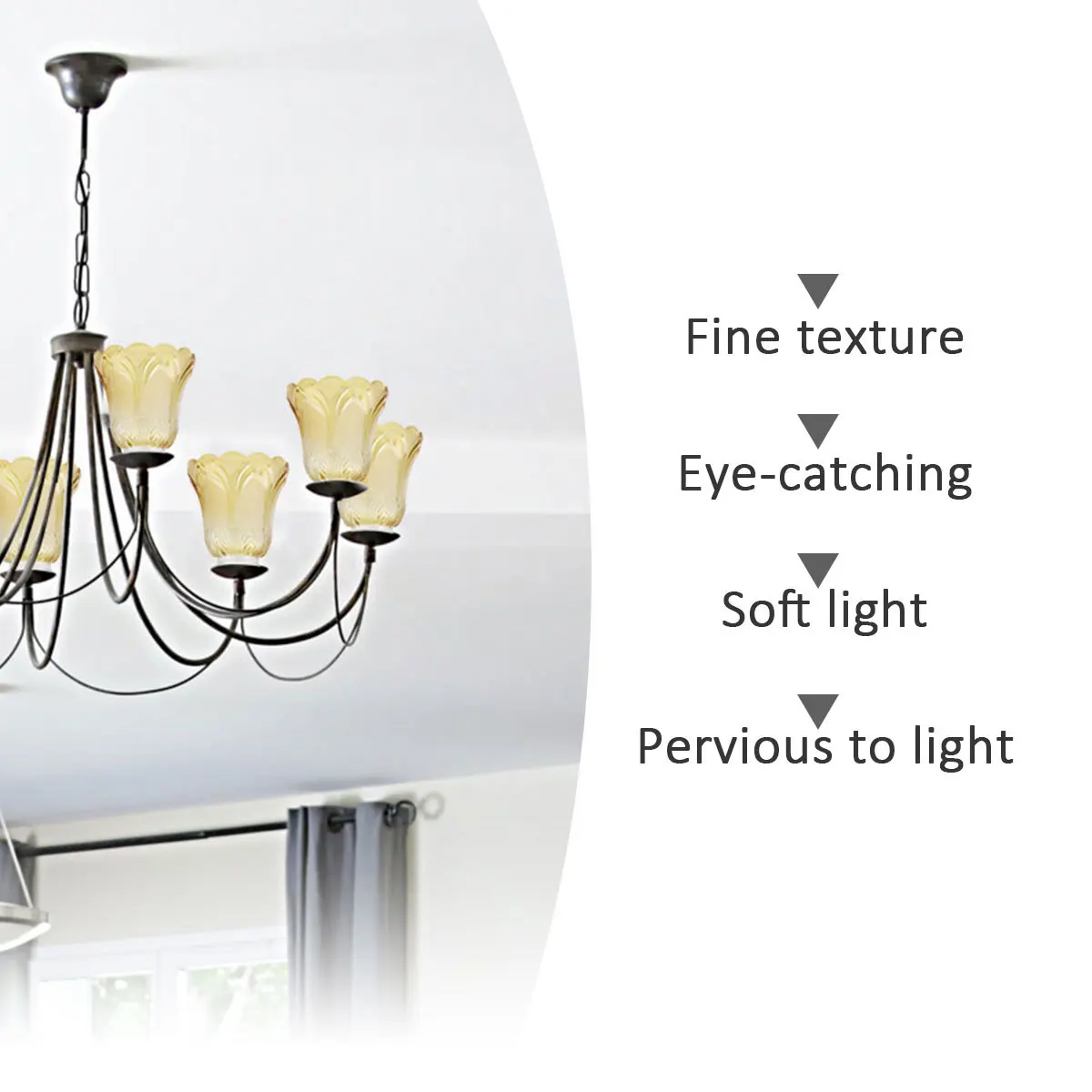 

Glass Lampshade Premium Material Ceiling Light Protector Create Warm Atmosphere for Home Decor No Dazzling Table Lamp Shade