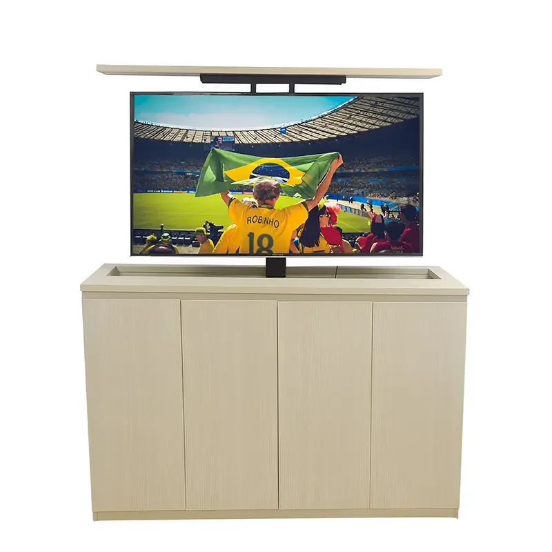 32-70 Inch Motorized Hidden Vertical Height Adjustable TV Lift Remote Control Smart Electric System Cabinet TV Stand With Cover