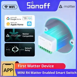 Sonoff Mini R4 Matter WiFi Smart Home Light Switch Sonoff Mini R4 Extreme Matter Relay Work with Alexa Google Home Homekit
