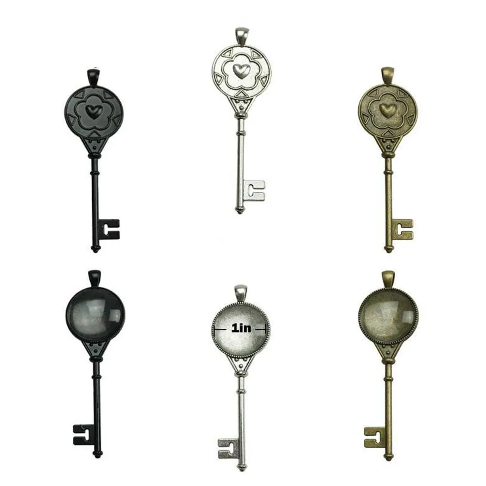 

Retro Key Accessories Black Color Alloy Base Pendant Decors Jewelry Trays Vintage Key Not Rust High Quality Practical Use