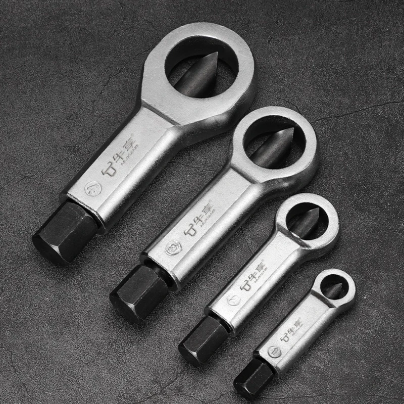 

4-Piece Manual Nut Splitter Set Heavy Duty for Rusted Seized Nuts Universal Hand Tool for Auto Repair Home Maintenance DIY