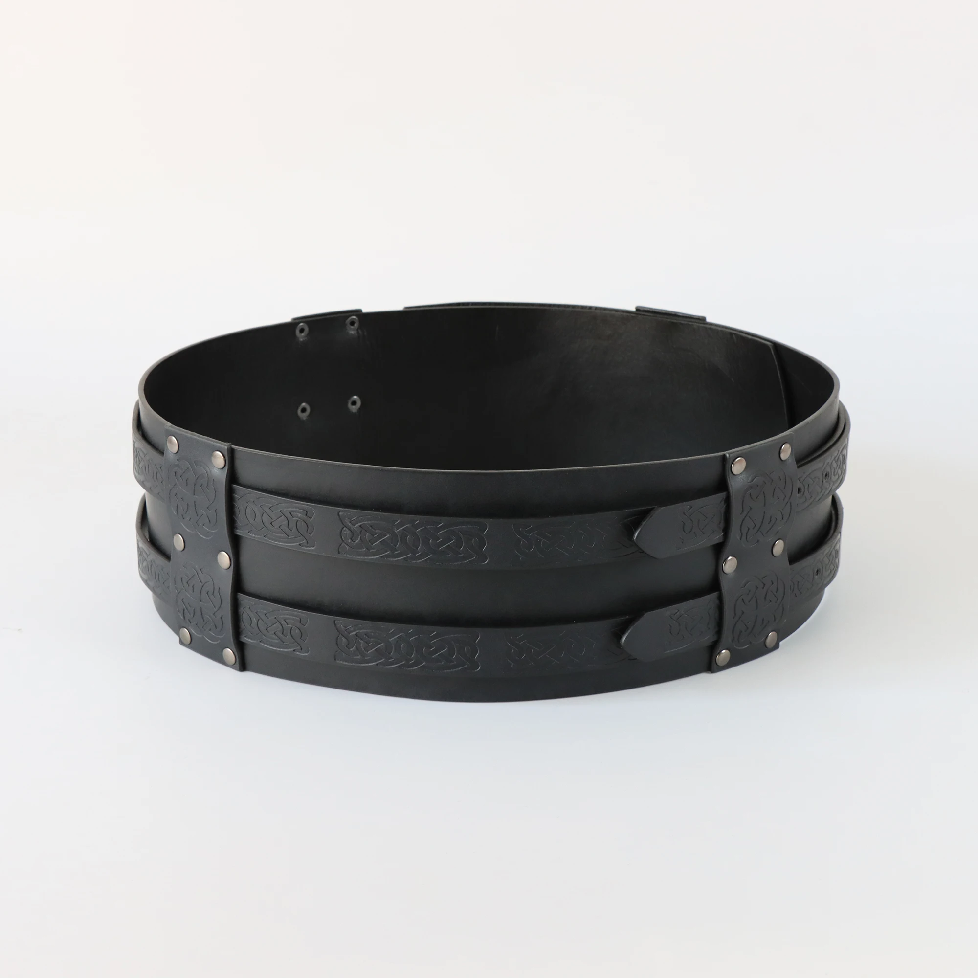 Viking renesansowy pas celtycka szeroki pas skórzany męski średniowieczny pasek przygodowy wojownik z wytłoczonym przebranie na karnawał akcesorium