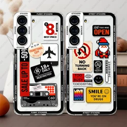 Street Fashion Stickers Case For Samsung Galaxy A13 A21s A22 A31 A32 A33 A50 A51 A52 A53 A72 A73 A54 A14 Soft Cover