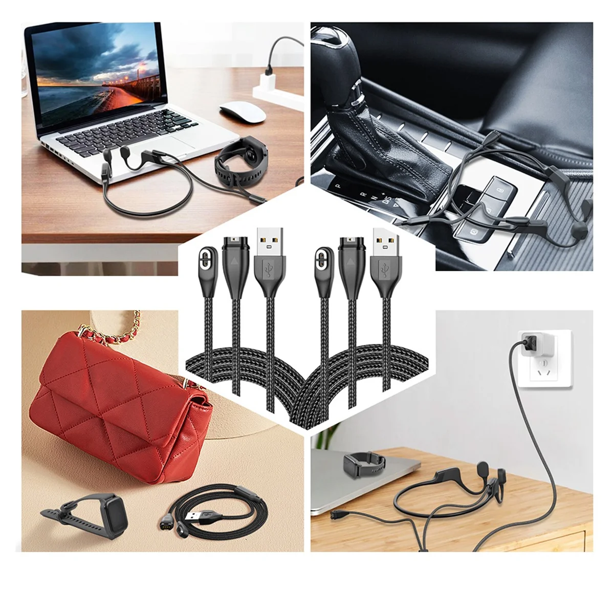 POP-l2PCS Гибкий шнур Кабель для зарядного устройства для наушников Garmin/Shoin AS800/S810/S803 Sport