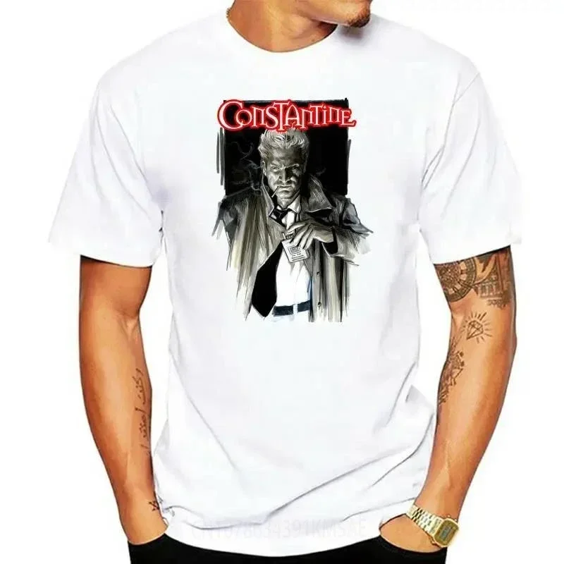 

Новая винтажная футболка с комиксами Constantine S 5XL, футболки с рисунком в стиле Харадзюку, мужская одежда, футболка большого размера, уличная одежда