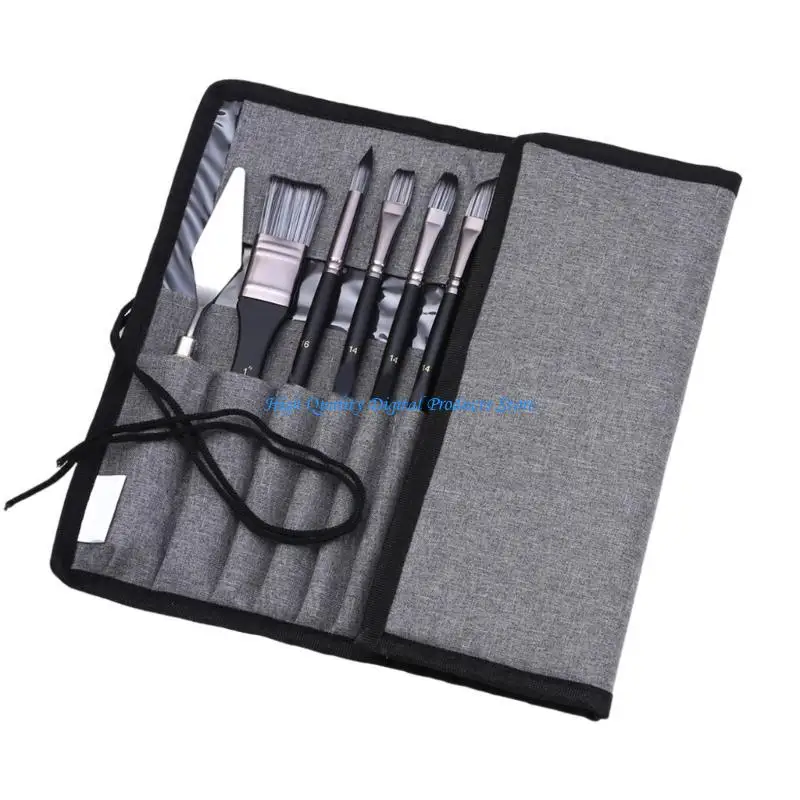 U2JE 24x مجموعة فرش طلاء أكريليك مجموعة فرش متعددة الوظائف مجموعة فرشاة نايلون مع حقيبة منظمة وملعقة #3