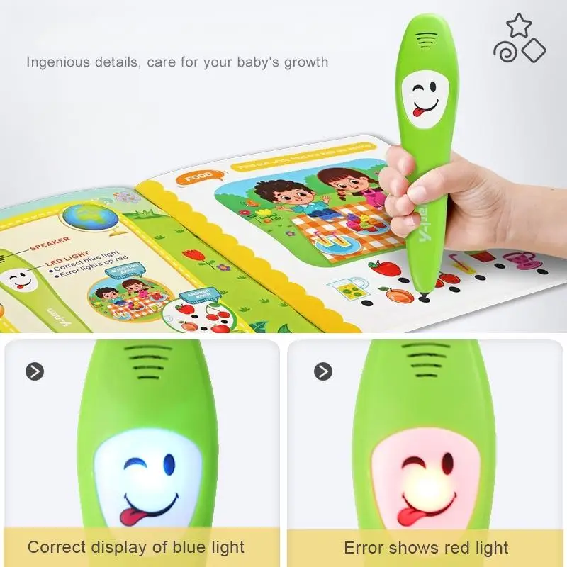 어린이 교육용 장난감 영어 학습 스마트 포인트 터치 토킹펜 포함 학습기 음성 사운드북 1세트