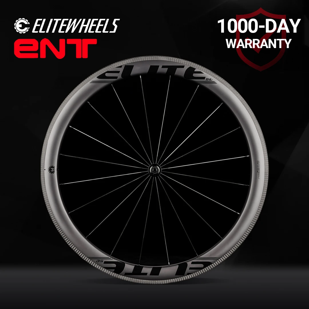 ELITEWHEELS ENT Road Bike Carbon Wheelset 700c UD Matte Bicycle Wheels Tubeless Ready UCI Quality Carbon Fiber Rims For Cycling