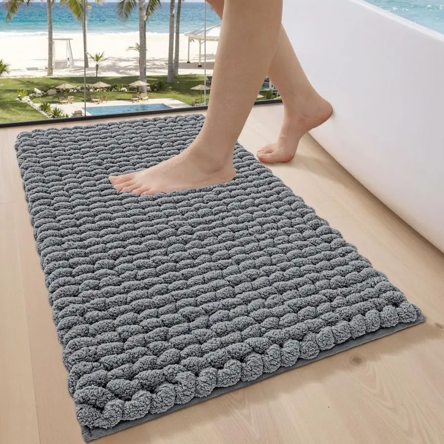 

Luxury Bathroom Rug, Ultra Soft Quick Dry Bath Mat, NonSlip Absorbent Thick Chenille Bath Rug, Cozy Braid Design Floor Mat for B
