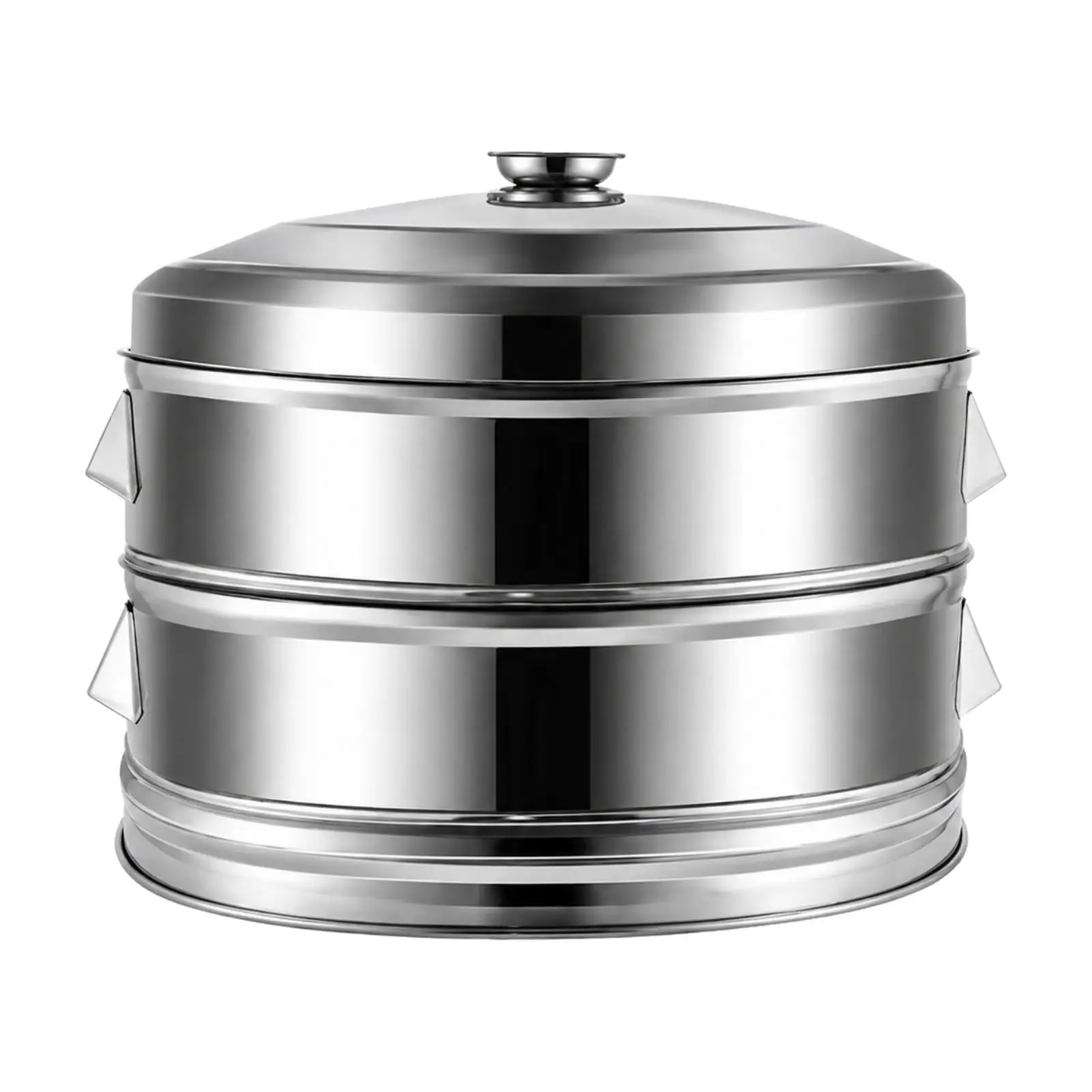 Polished Stainless Steel Steamer Cookware with Perforated Baskets for Dumplings Fish Vegetables Commercial Use
