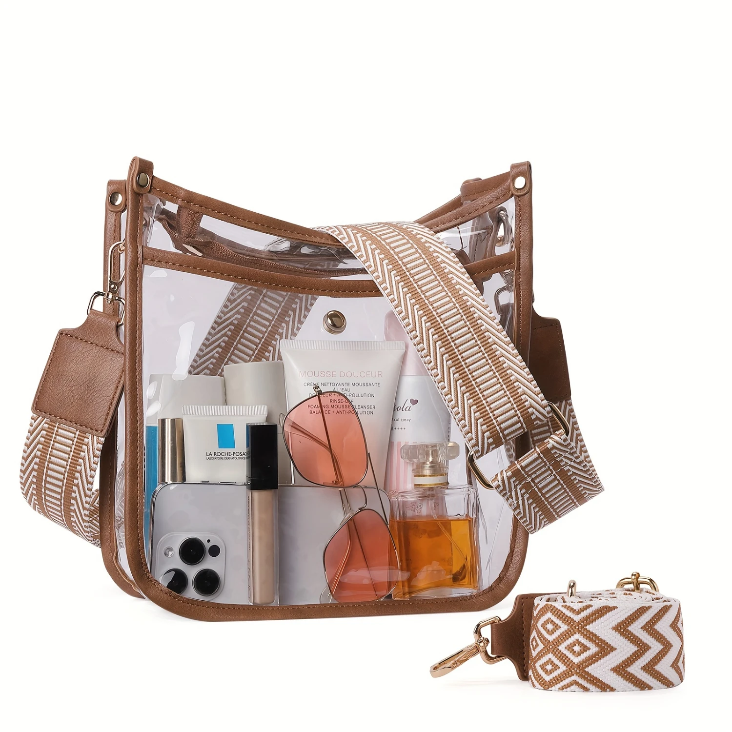 Clear Stadium Approved Clear Purse for Women with Adjustable Crossbody Strap