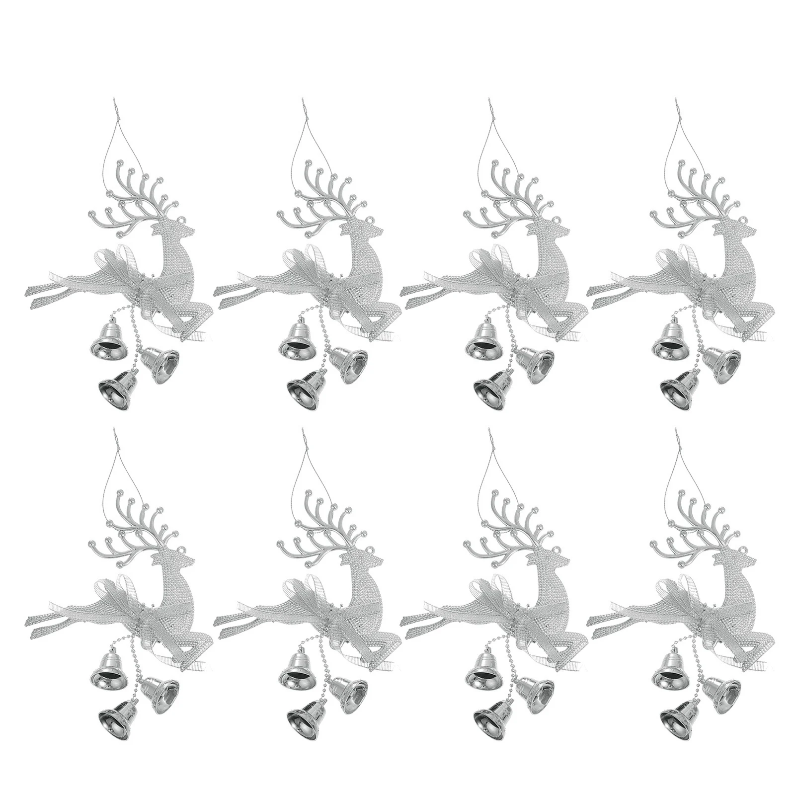 

8 PCS Small Bell Pendant Christmas Bells Decoration Decorations Hanging Ornaments Xmas Pvc Plastic Elk Jingling Red