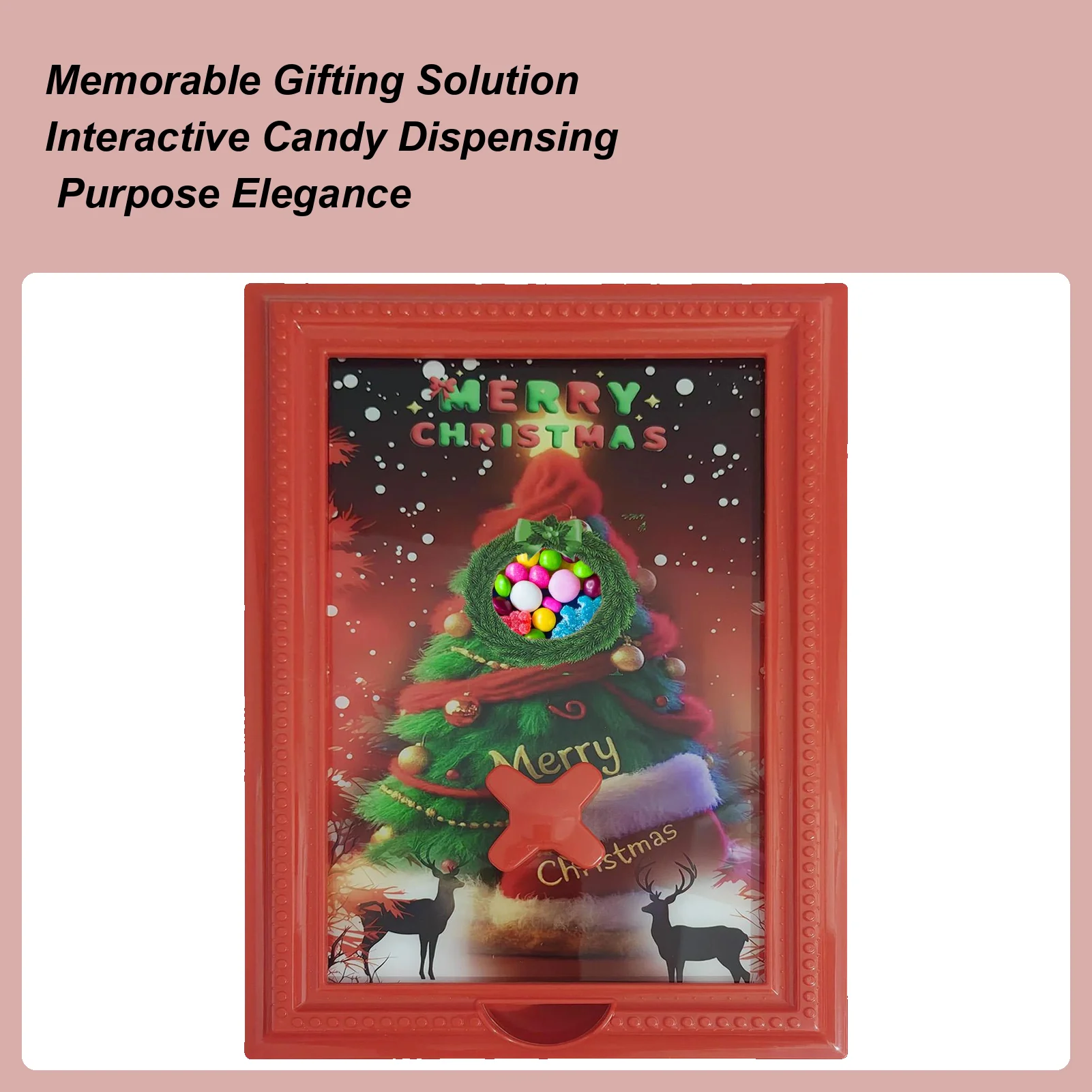 

Фоторамка Диспенсер для конфет Стеллаж для хранения Рождественский органайзер Рождественская коробка для конфет Диспенсер Фоторамка для торгового торгового бобового хлопьев