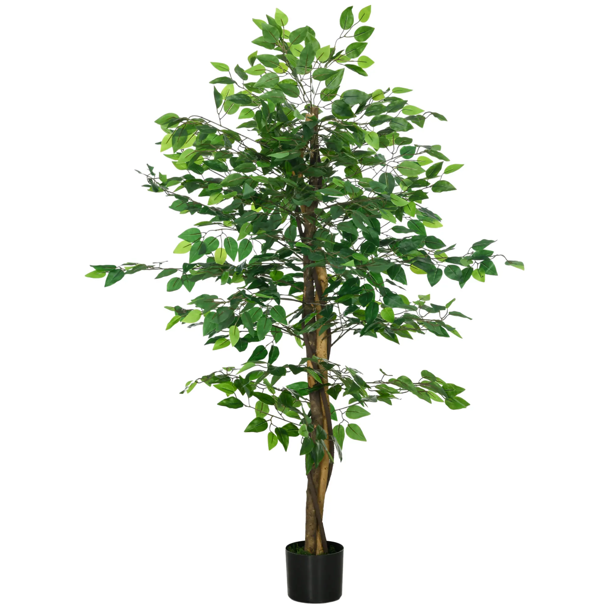 HOMCOM Artificial Ficus with natural trunks for indoor