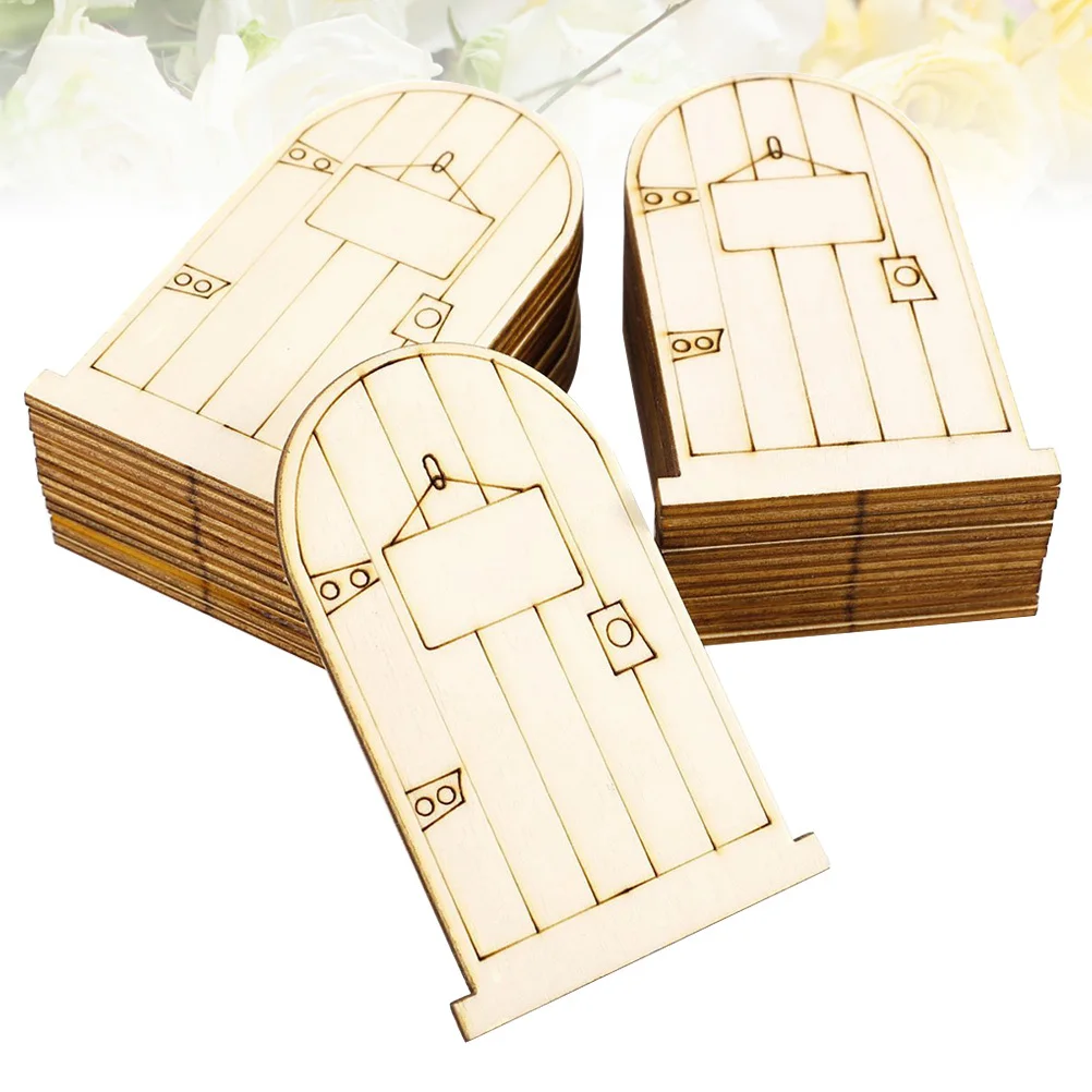 

50Pcs Premium Wood Laser Cut Fairy Doors Unpainted DIY Craft Kits for Holiday Wedding Birthday Party Home Wall Decor Ornaments
