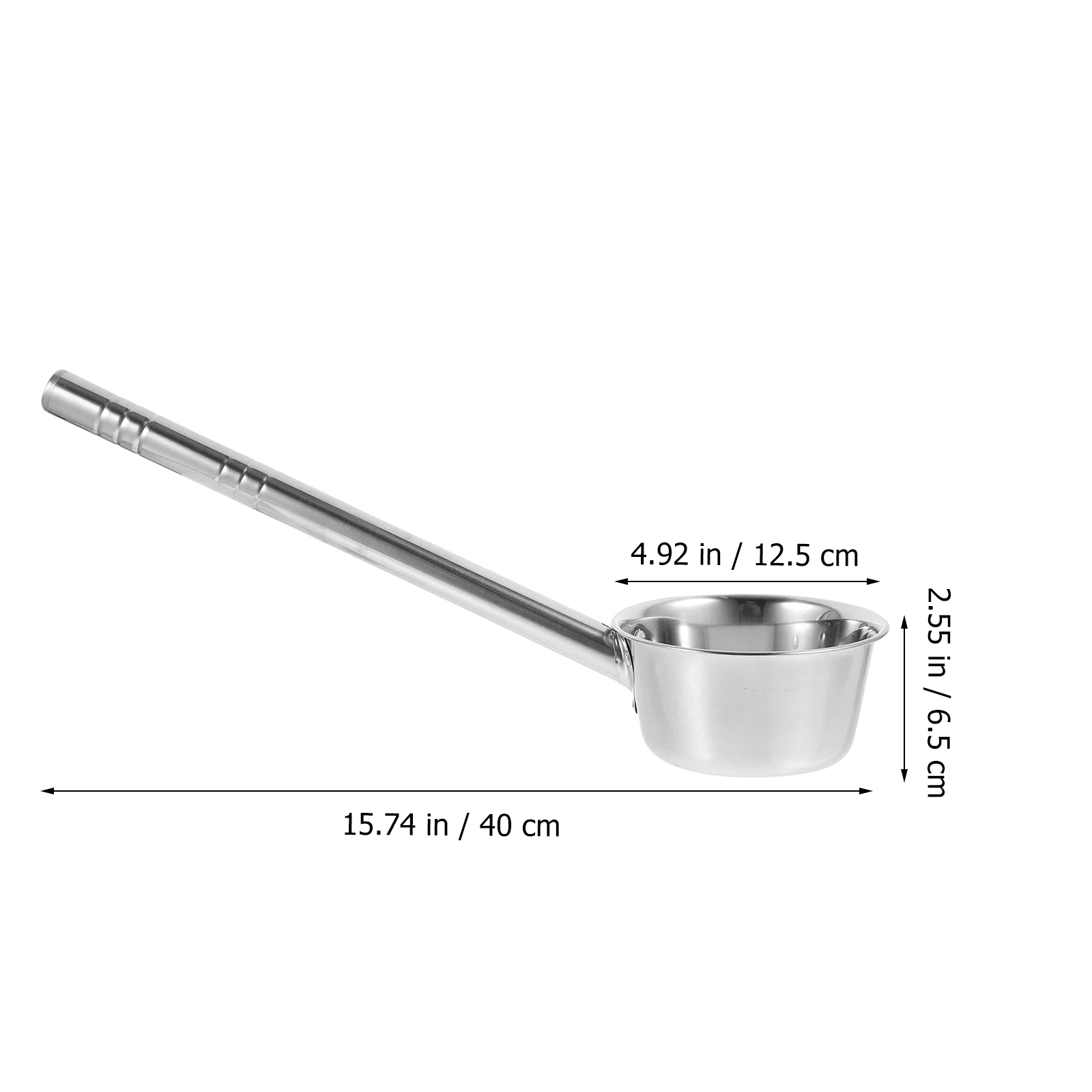 2 Pcs Stainless Steel Long Handle Water Ladle Kitchen Soup Spoon Food Distribution Deep Gadgets Wear-resistant Cookware