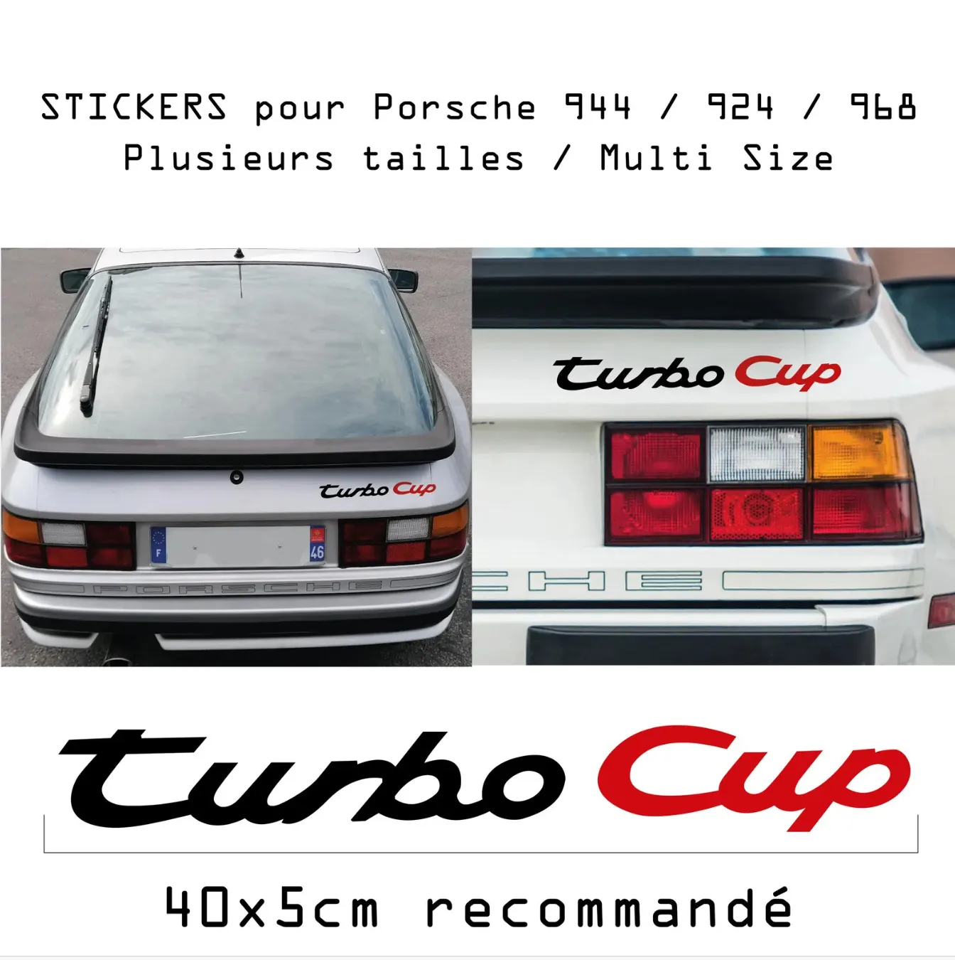 

Самоклеящиеся водонепроницаемые автомобильные наклейки для Porsche Turbo Cup-944 924 968