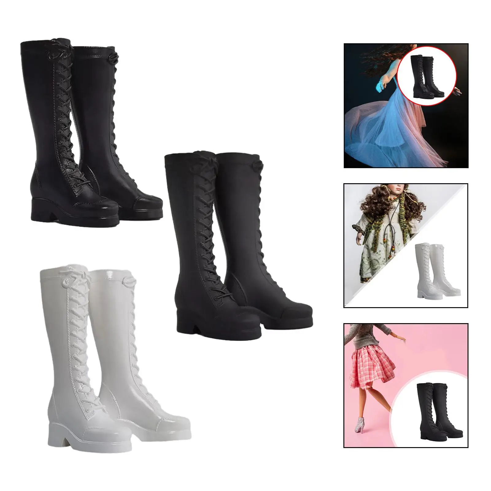 Mini bottes hautes pour figurines d'action féminines, accessoires, échelle 1/6