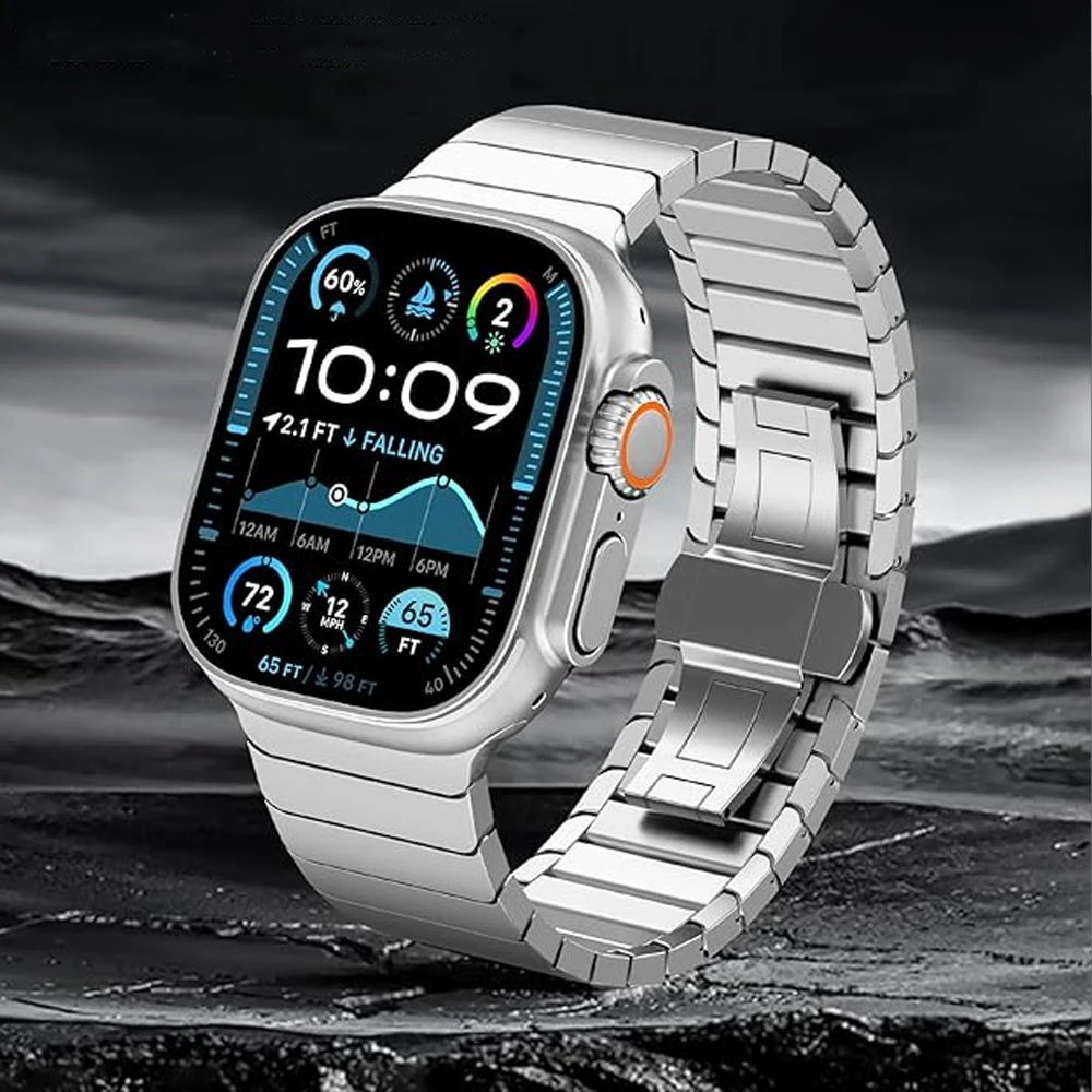 أشرطة من الفولاذ المقاوم للصدأ لساعة أبل الترا 2 باند 49 ملم 46 ملم 45 ملم 44 ملم 42 41 40 ملم سوار كوريا iWatch سلسلة 10 9 8 7 6 SE