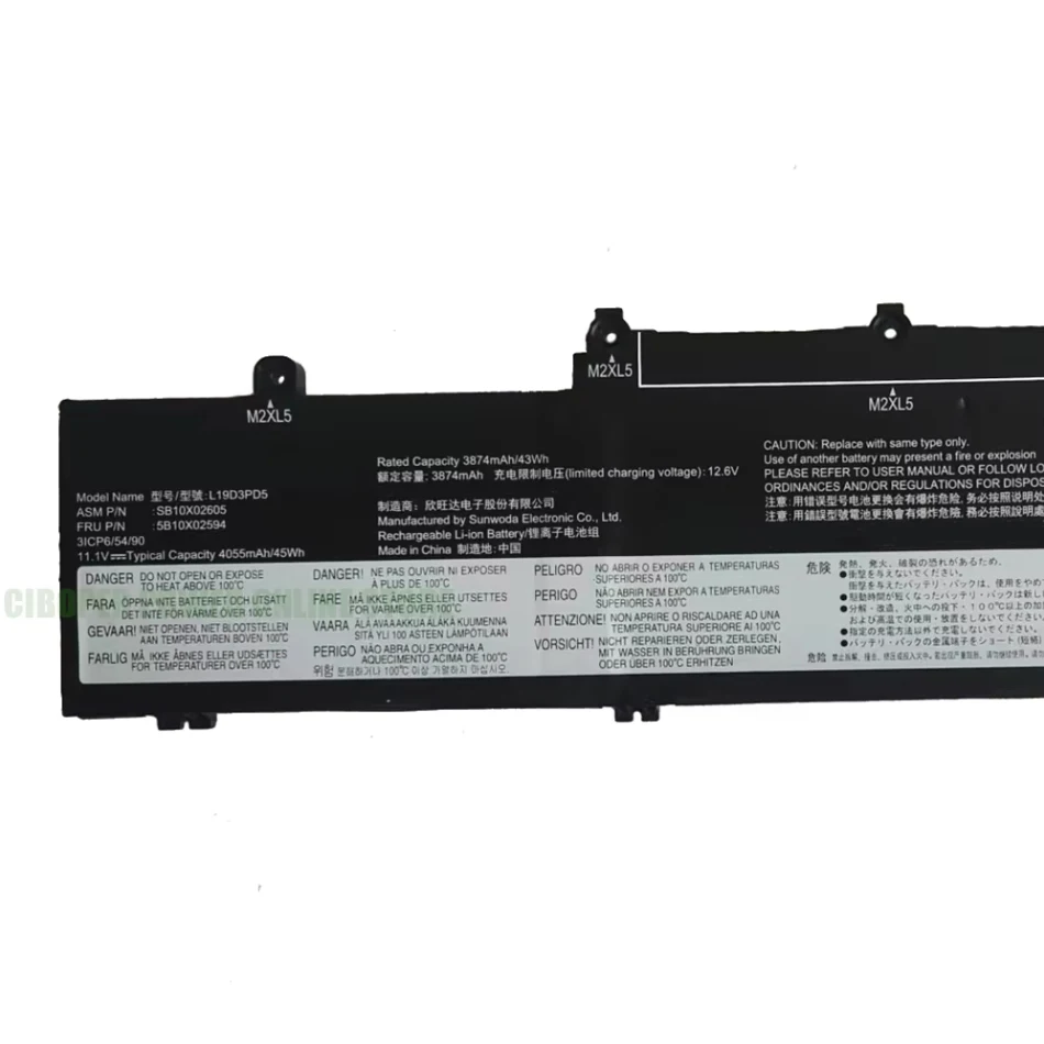 Laptop Battery L19L3PD5 L19C3PD5 L19M3PD5 L19D3PD5 45Wh For Thinkpad E14 E15 Gen 2 Serie 5B10X02594 5B10X02606 TP00117A TP00116C
