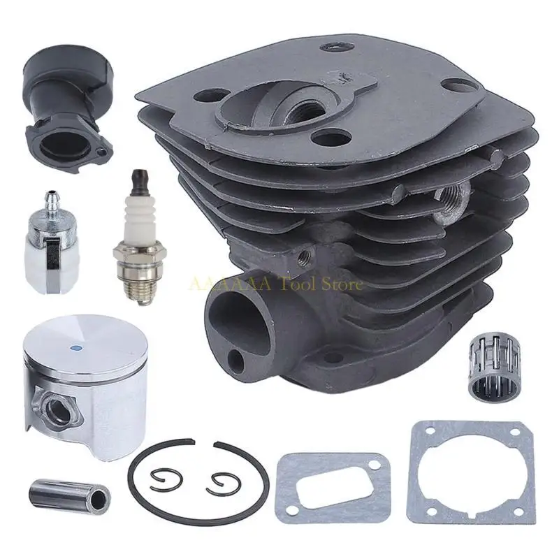A2BE Upgraded Replacement Parts 1 Set Plated Chainsaw Cylinder Piston Gaskekt