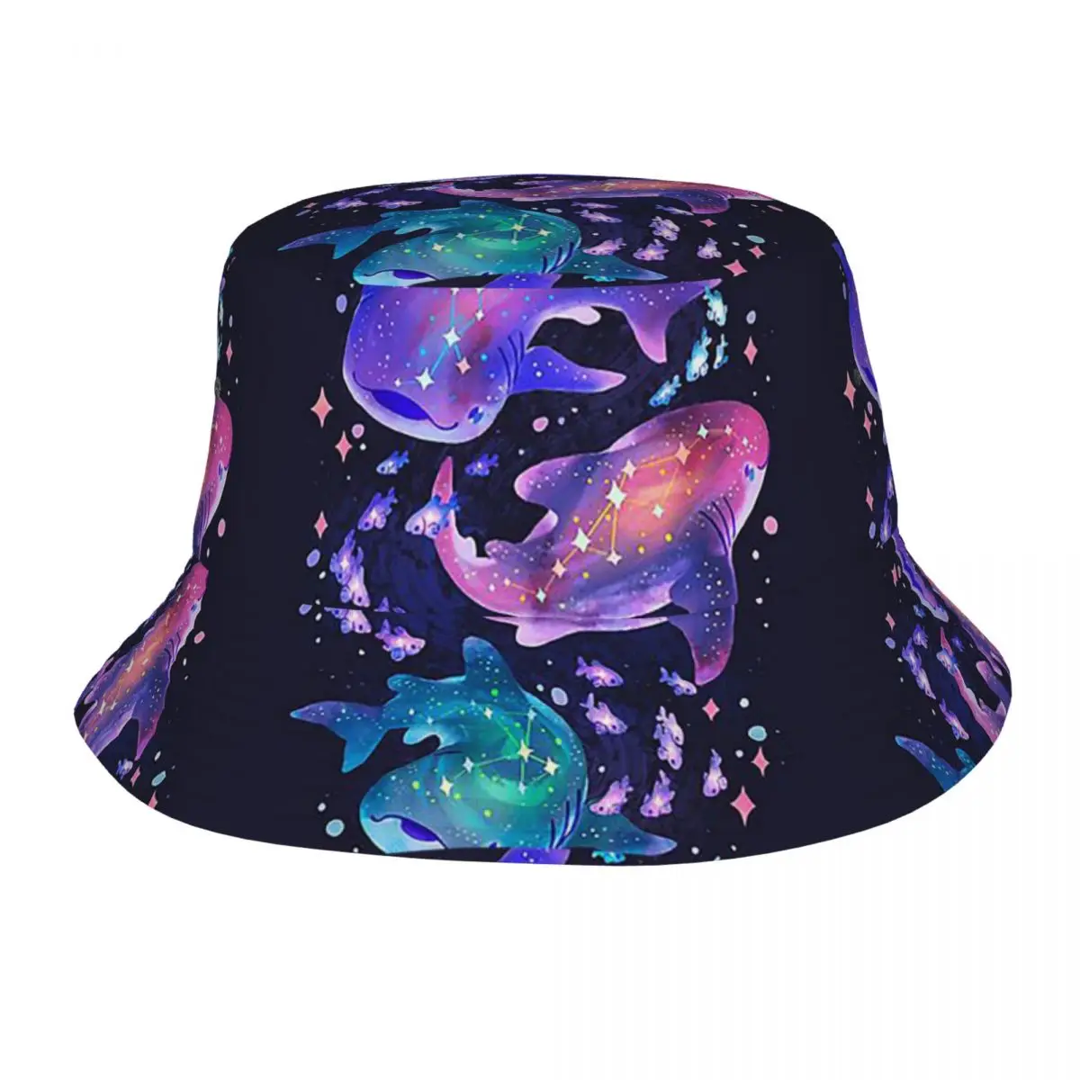 Cosmic Whale Shark Bucket Hat Panama Hat Children Bob Hats Fashion Fisherman Hats For Summer Fishing Caps Unisex