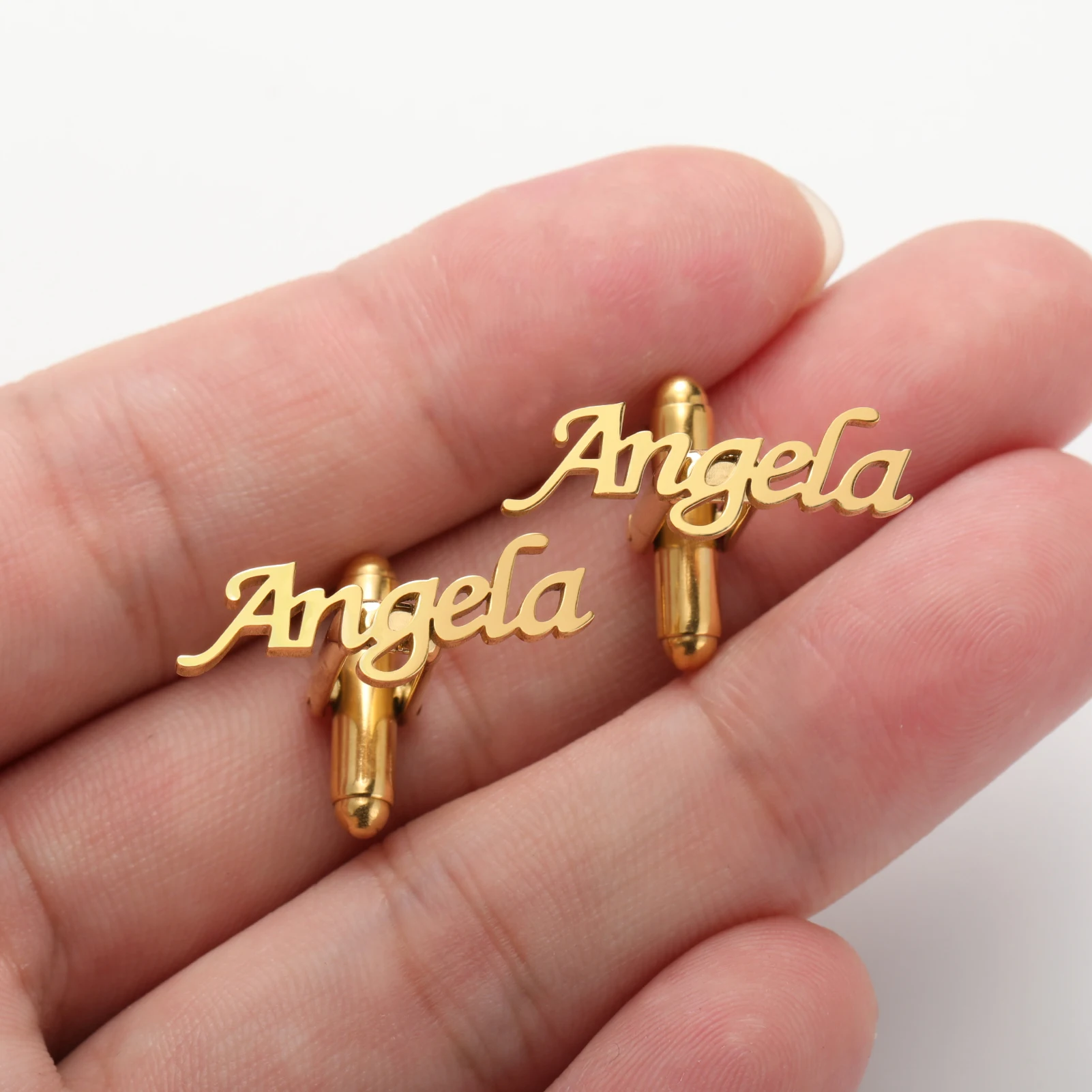 Lemegeton Personalized Cuff Links Customized Name Logo Groom Wedding Cufflinks Groomsmen Initials Men Gifts Customized Jewelry