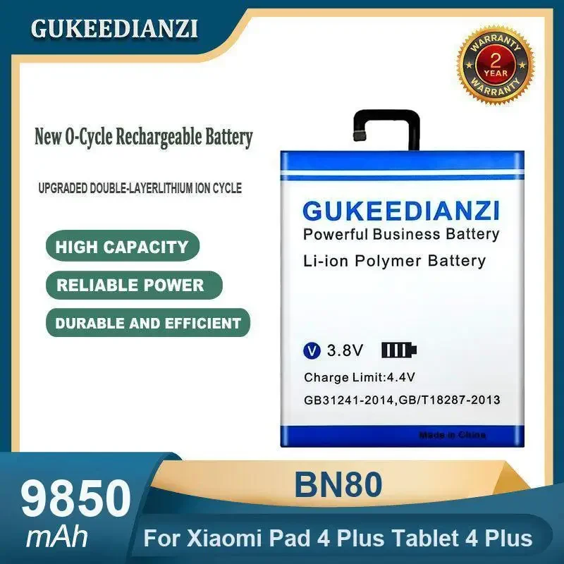 

High Capacity 9850mAh BN80 Tablet Battery For Xiaomi Pad 4 Plus Tablet 4 Plus
