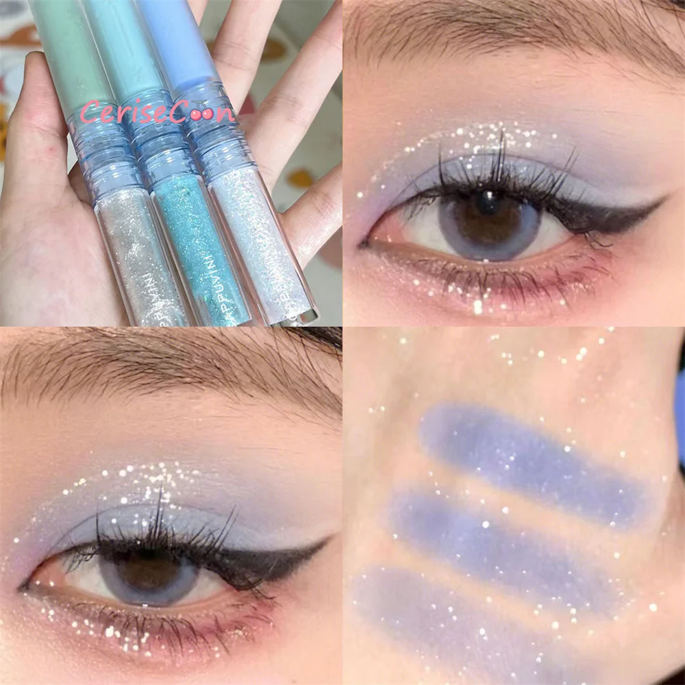 Glitter Highlighter Liquid Eye Shadow Eyeliner Durable Waterproof Gold Shimmer And Shine Eye Silkworm Pencil Makeup Beauty Tool