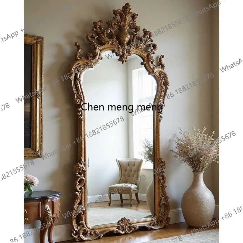 A139Customized mirror French heavy industry engraved full-length mirror large size full-length mirror household luxury