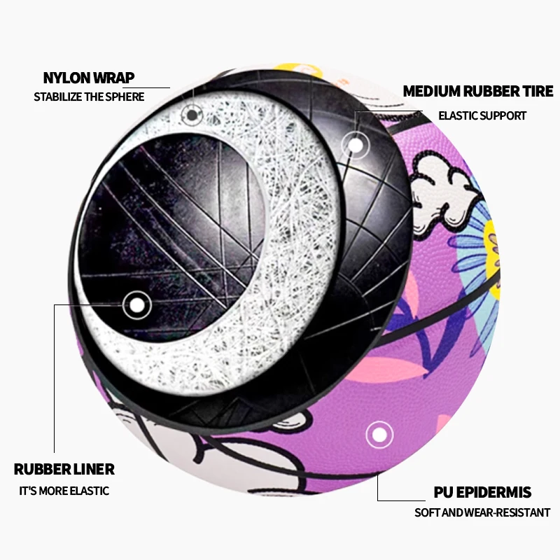 Детские тренировочные баскетбольные граффити из искусственной кожи. Впитывающие влагу и износостойкие. Использование для тренировок в помещении и на открытом воздухе.