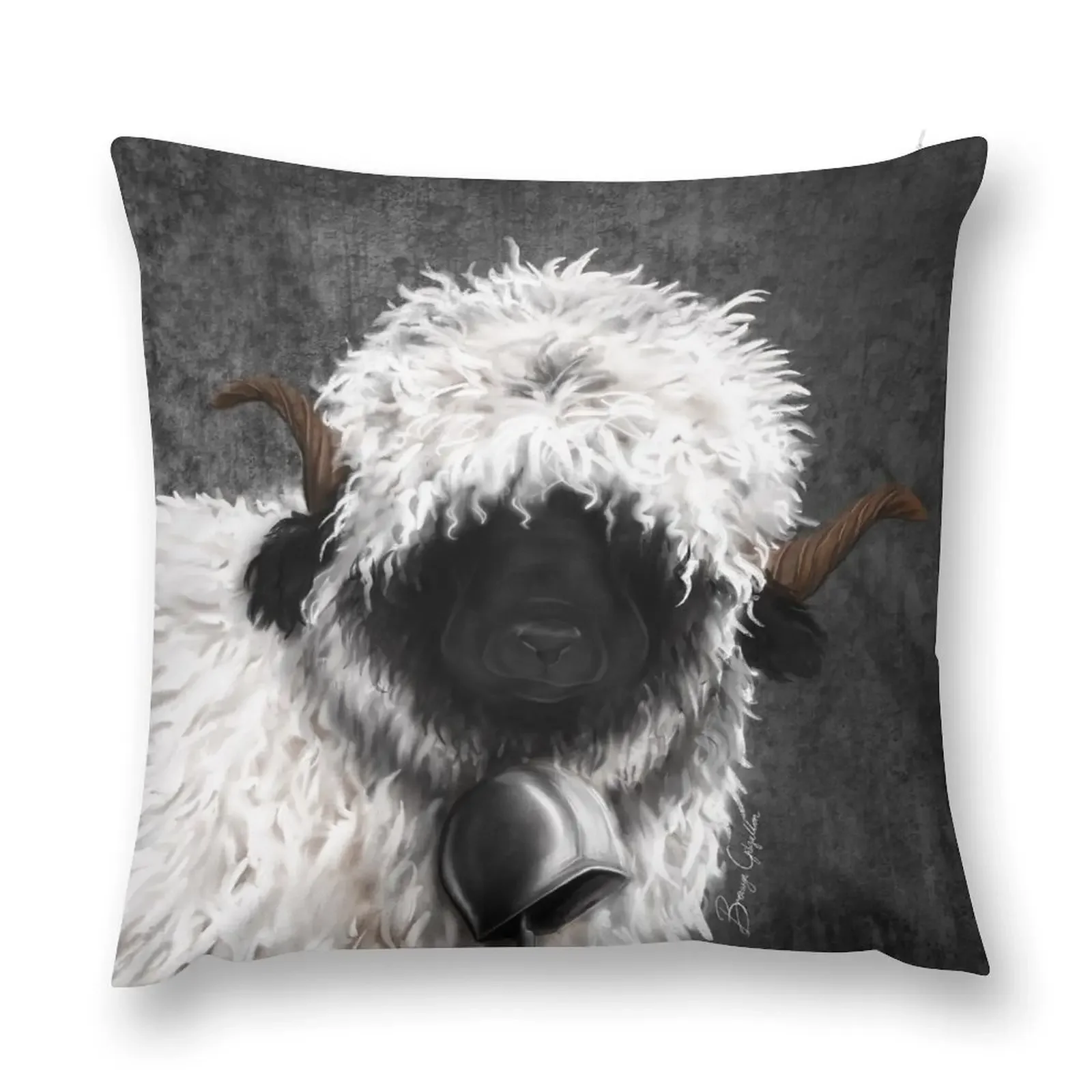 Belle. The Valais Blacknose Sheep Throw Pillow ornamental pillows Pillowcases For Pillows Cushions For Children pillow