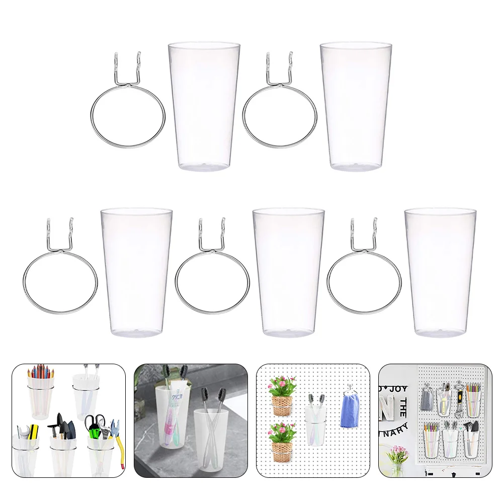 

5 Sets Peg Board Round Hook Pegboard Screwdriver Cup Home Bin Ring Organizer Shop