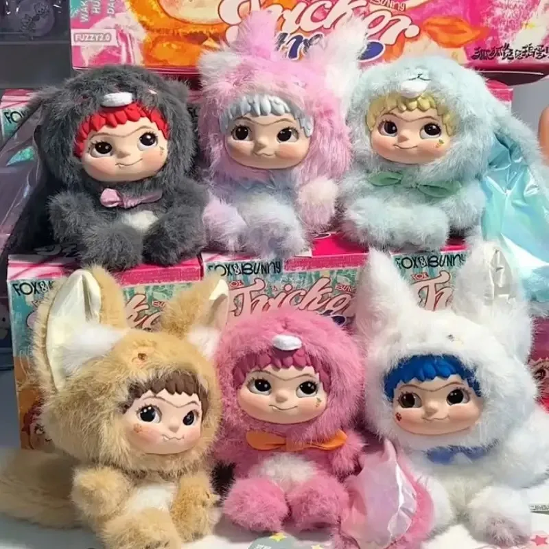 

Wakuku Fox and Bunny Trick Or Treat Series Blind Box Fox Bunny Wakuku Doll Mystery Box Plush Surprise Bag Pendant Gifts
