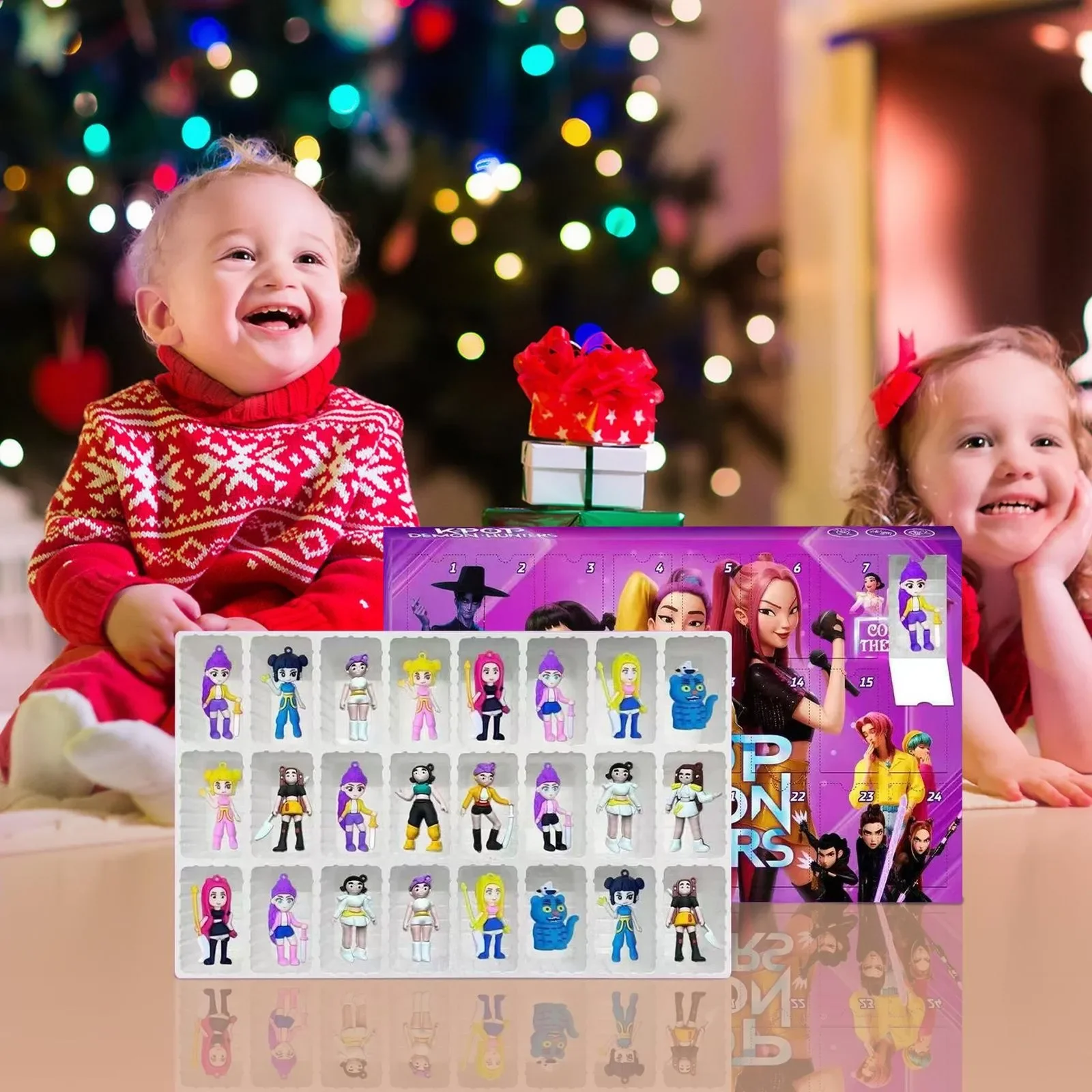 Kpop شيطان الصيادين تقويم القدوم اللعب العد التنازلي 24 يوما هنتركس رومي ميرا زوي شجرة عيد الميلاد ليلة رأس السنة زينة الهدايا #6