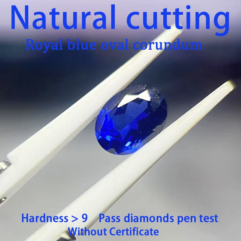 

Natural cutting Sapphire Royal Blue Oval Shape Charm Gemstones for Diy Jewelry Making Materials 100% Pass diamonds pen test