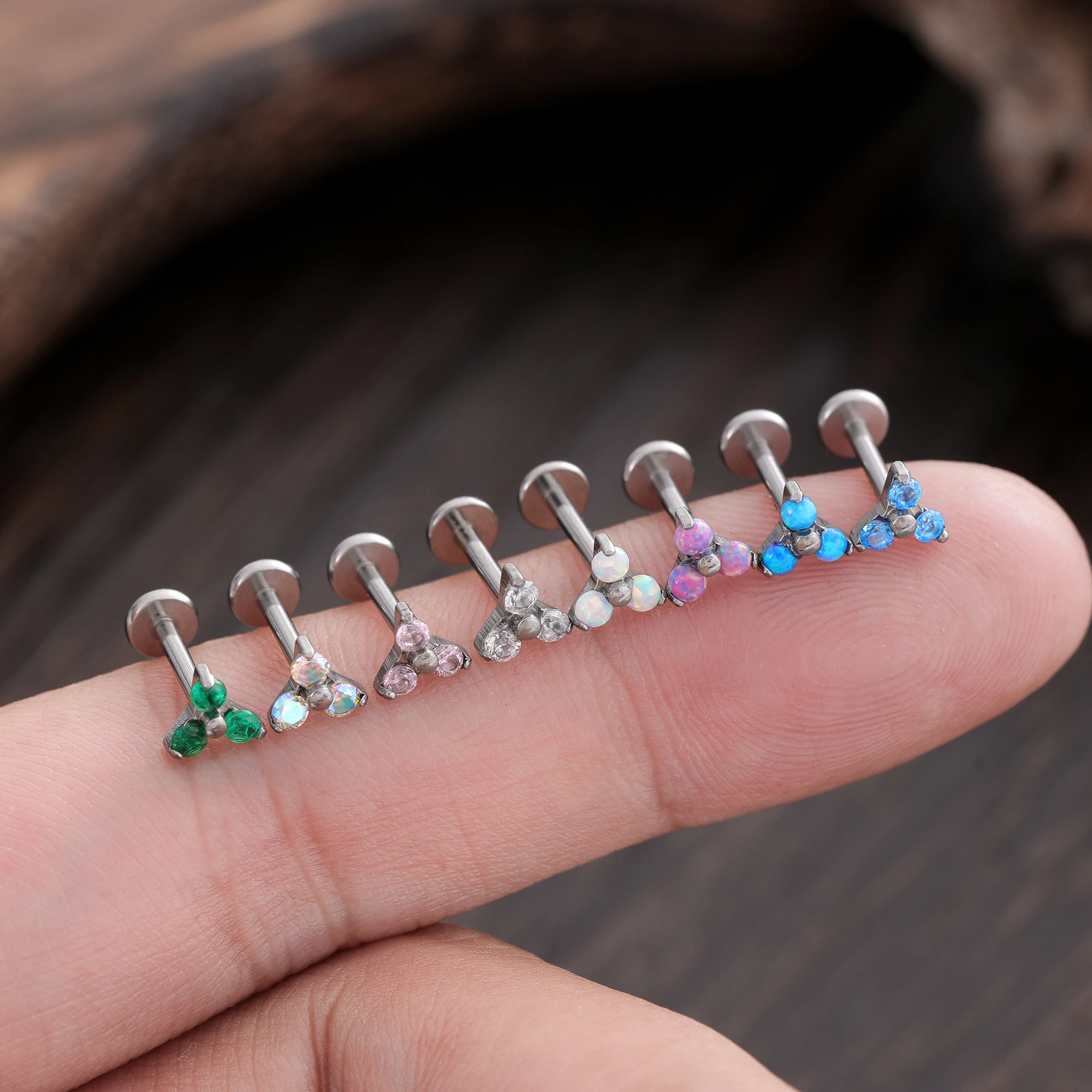 ASTM F136 Titanium Nose Piercing Petal Earrings For Women Labret Lip Rings Goth Ear Tragus Studs Accessories Fine Jewelry