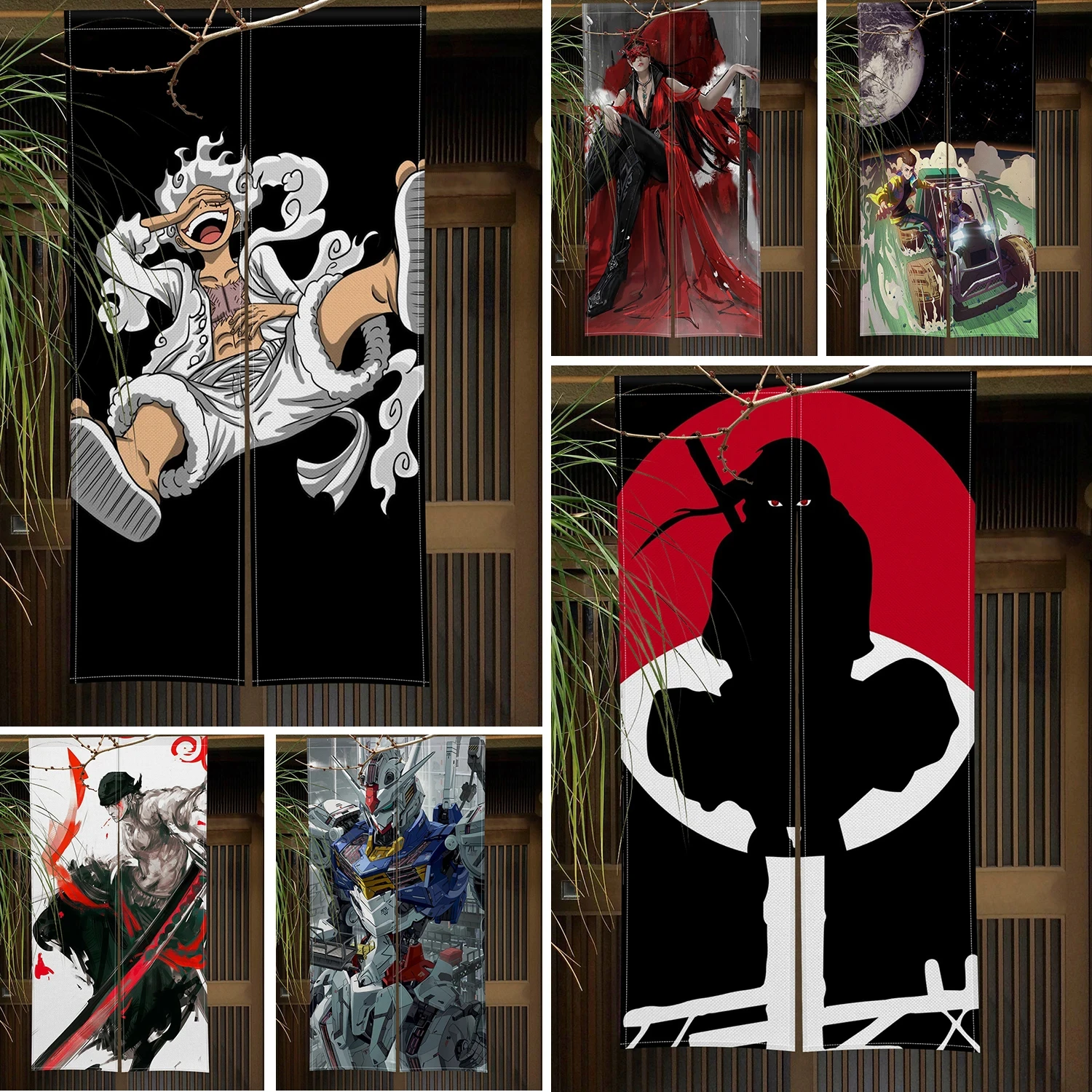 Japanese Kitchen Short Curtain Anime Game Characters Japanese Ninja Door Curtain Noren Bedroom Partition Home Decoration Curtain