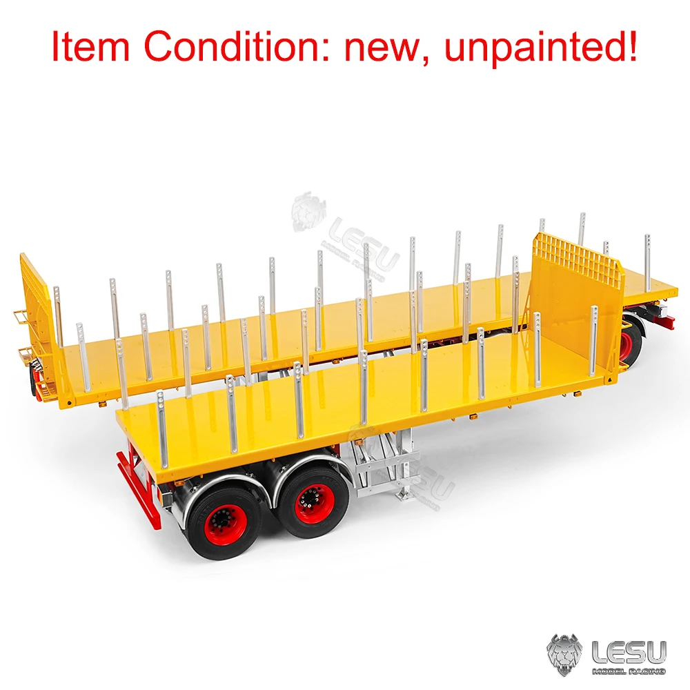 1/14 LESU Spare 20FT 40 FT Semi Metal Trailer Unpainted Parts for Toys RC Tractor Truck Radio Control Car Vehicle Model