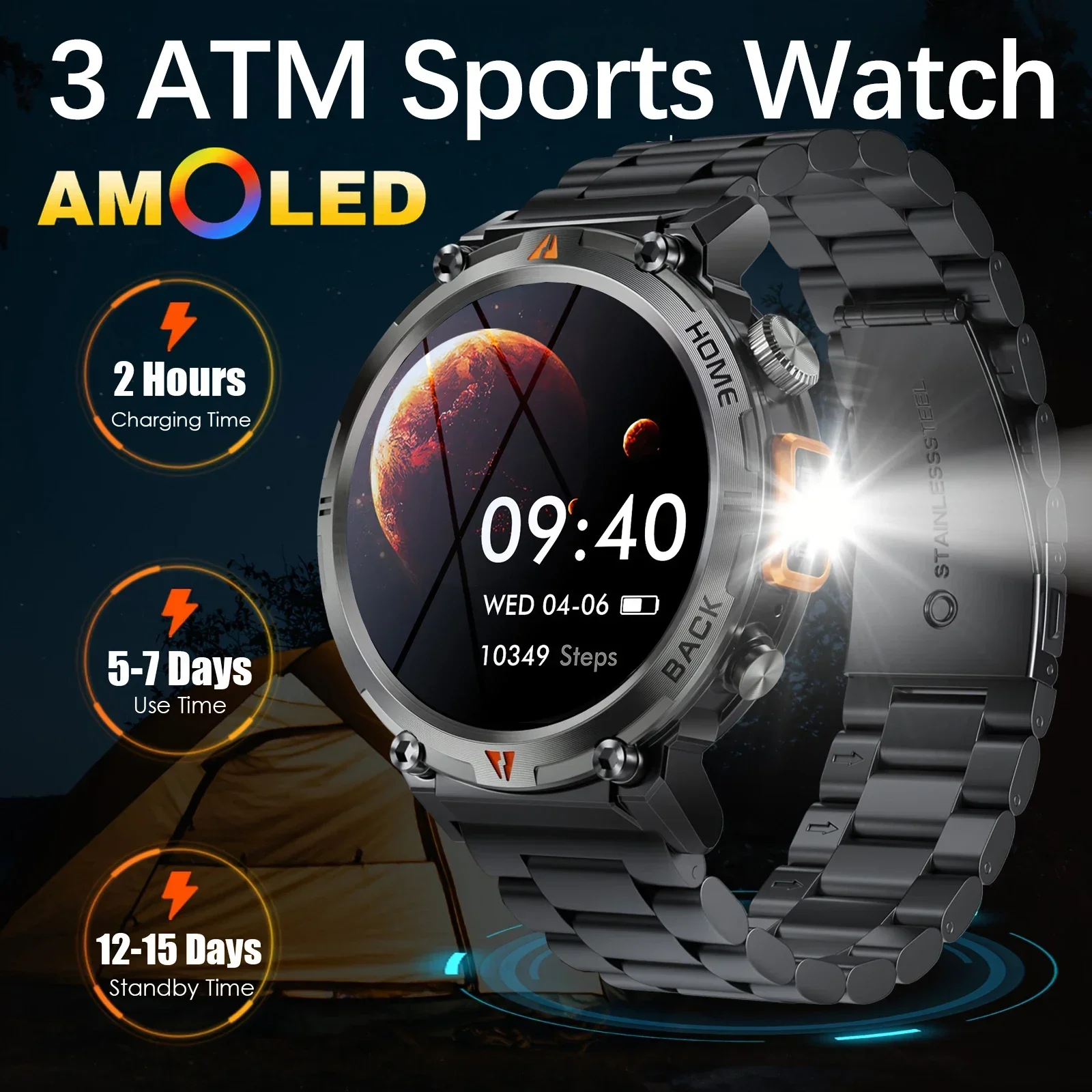 

2024 Men Smart Watch 1.43inch Amoled Display Bluetooth Call reloj hombre S100 Smartwatch For Men 3ATM Sport Fitness Smarthwhatch