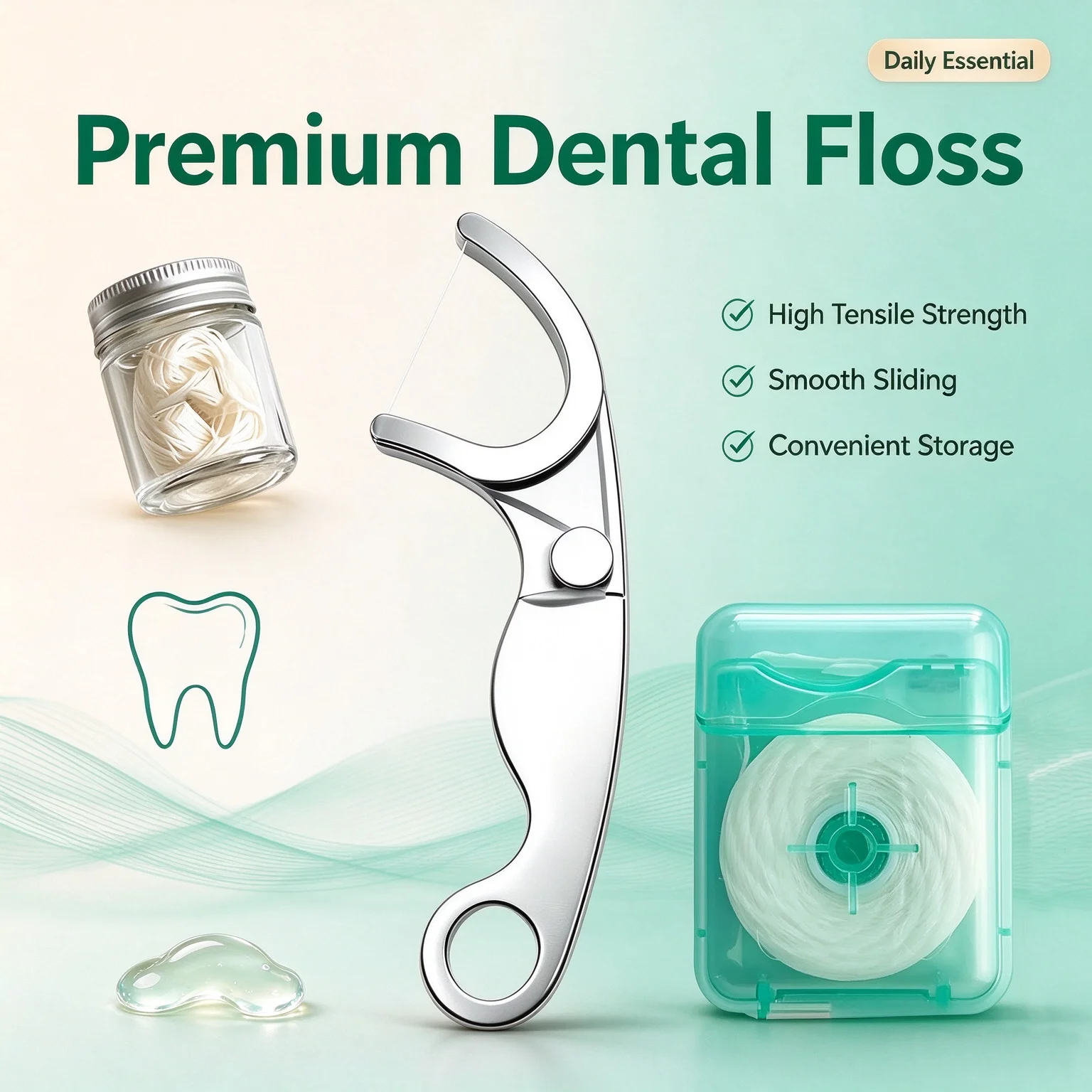 1Roll Water Expanding Dental Floss Roll 50M Fluffy Floss Cleaning Oral Tools Adult Home Cleaning Interdental Brush