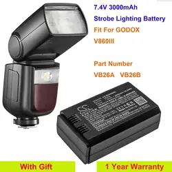 Cameron Sino 7.4V 3000mAh Strobe Lighting Battery VB26A VB26B for GODOX V860III, V860 3, V860 III