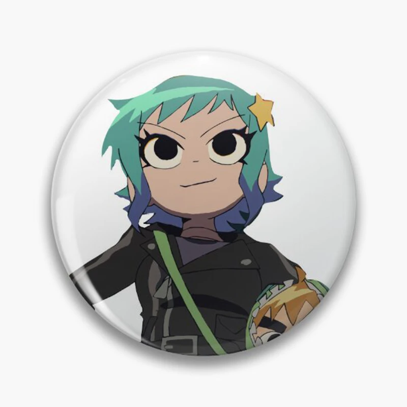 58mm Cartoon Scott Pilgrim Ramona Anime Button Pin Badge Funny Myself in Scott Style Brooch Backpack Accessories Friends Gift