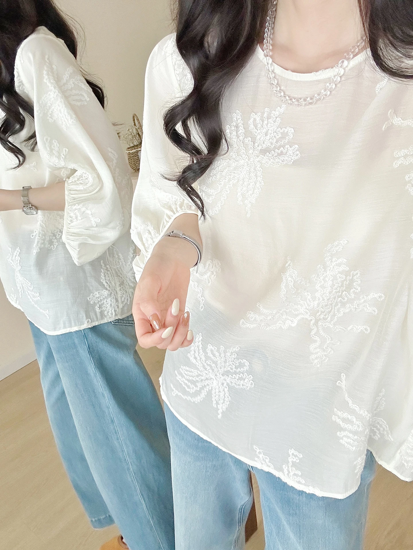 

New Chinese Sle Simple Lantern Sve Embroidered irt Ele Aosphere Spring Summer New Arrival Breathable Thin Fabric