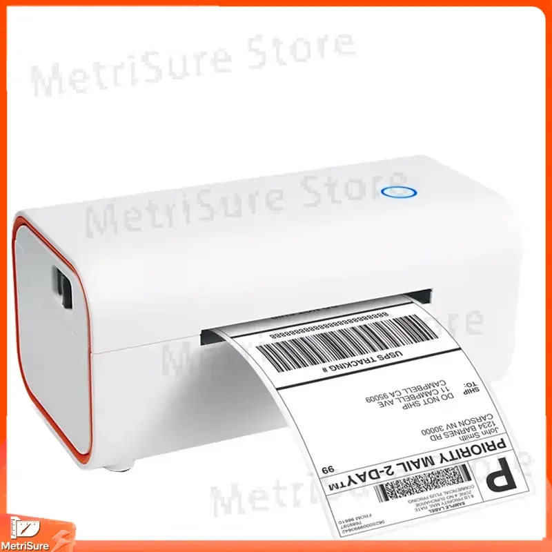 4 Inch Portable Thermal Label Printer USB Interface 203 DPI Barcode Printer for Shipping Labels Inventory Management Office