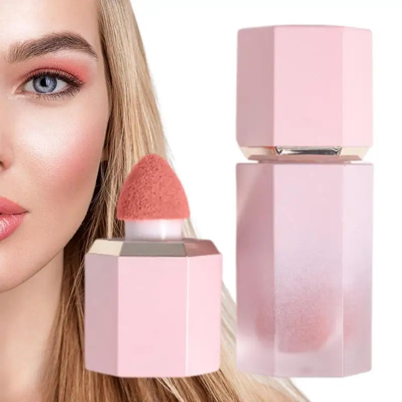 Liquid Cheek Blush Facial Nourishing Blush Gel Cream Waterproof Multi-purpose Eyes&lips Makeup Blush Stick Cosmetics With Sponge